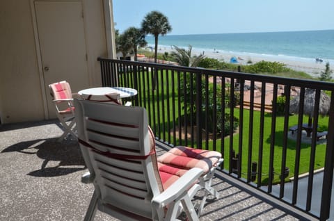 View of beach from balcony