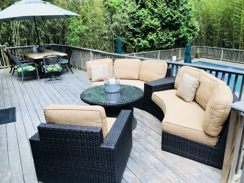upper deck area with a view of the pool