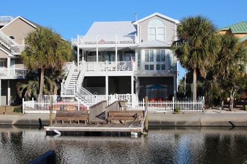 Private dock.  Decks on both levels.  Fenced yard.  