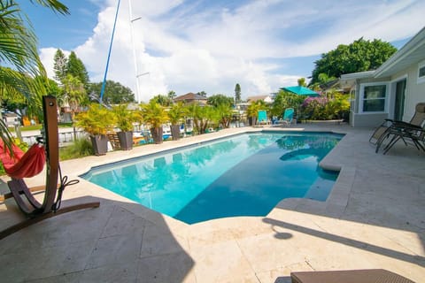 The pool area and private backyard are guest favorites