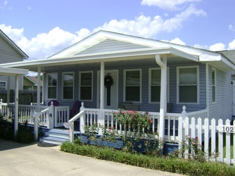 Front porch of the Little Blue Cottage