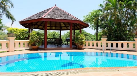 View of the pool and entertainment area