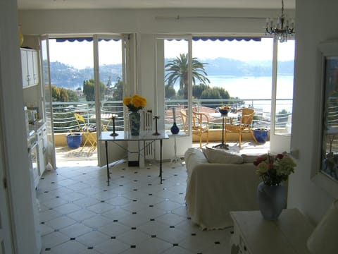 Interior view looking out over Villefranche Bay