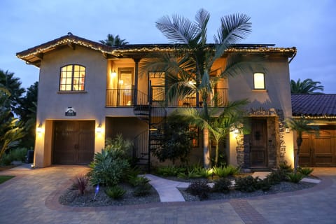 Front of house at dusk
