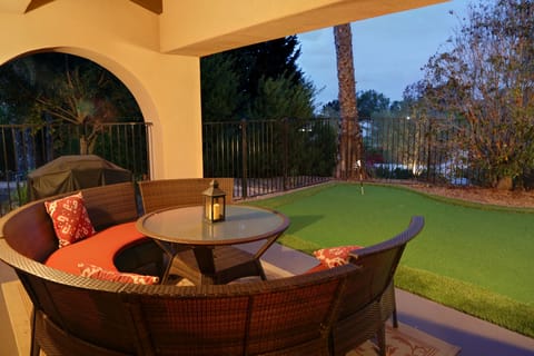 Patio with putting green