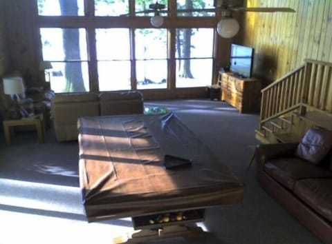 View of living room/den with 47 inch HDTV