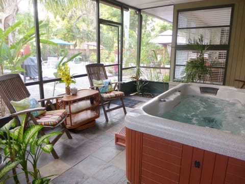 Relax in our spa - Cool in Summer, warm in winter!