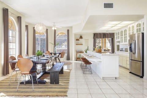 Open kitchen and dining