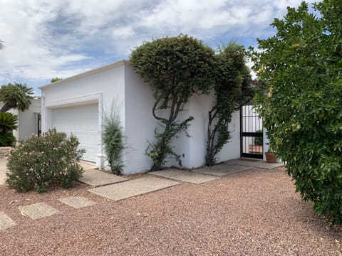 The front yard and garage 