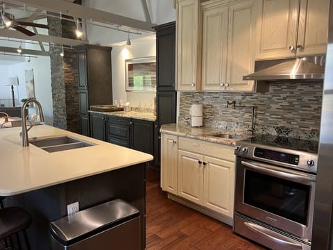 Enjoy the dual sinks for all of your cooking needs.