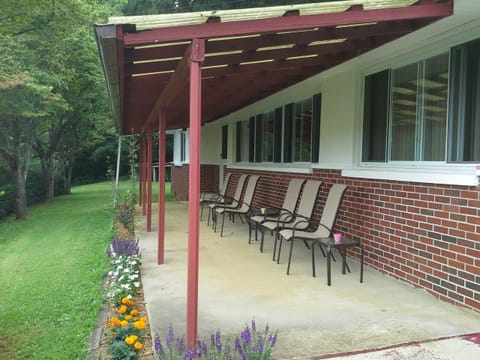 Covered porch.
