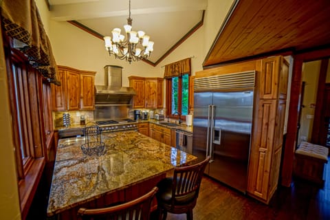 Gourmet Kitchen - 48 Inch SubZero Fridge + 160 Can Beverage Center Below Island 