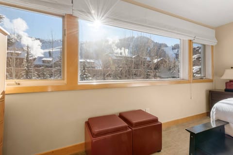 Views of Aspen Highlands resort from the upstairs bedroom. Just a short walk across the street and you can hop on the chairlift.