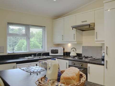 Well equipped kitchen area | Wye Lodge - Boatside, Aberedw, near Builth Wells