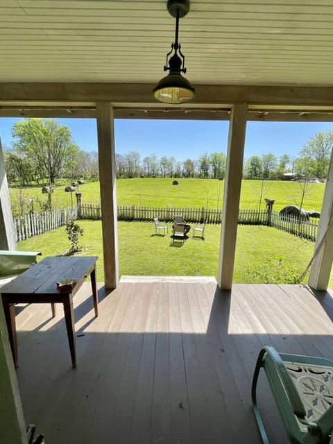 Enjoy the view from the open back porch. 