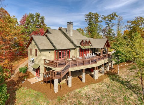 Oversized deck with tons of seating, hot tub, and more!