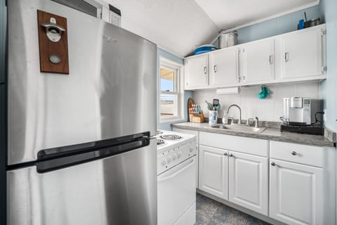 New kitchen is stocked and functional.  
