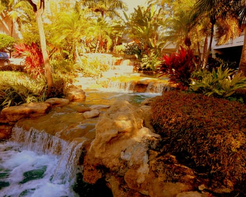 Waterfalls at front entrance