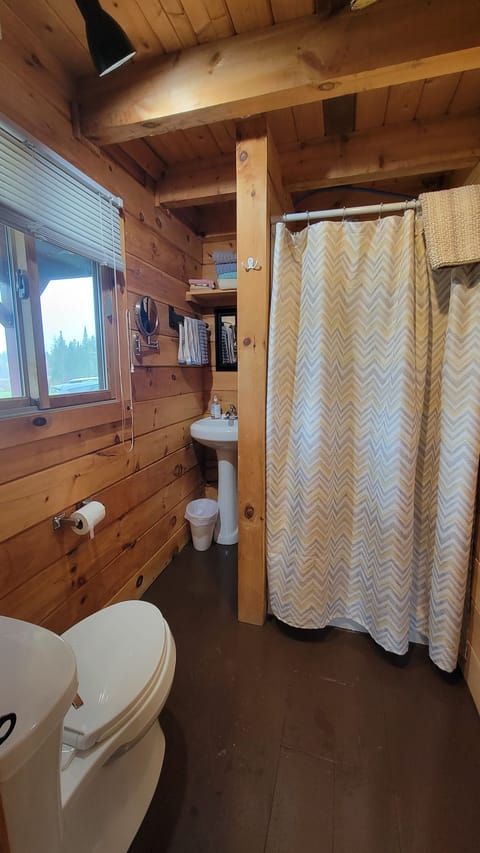 Bathroom with Rinnai hot water heater for endless hot showers.
