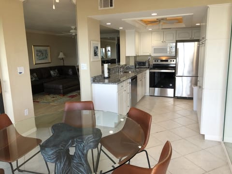 Looking into kitchen and living room