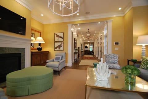 Main living room with beautiful furnishings and views of Silver Lake.