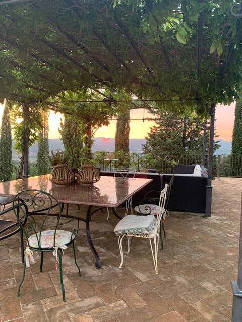 The veranda at sunset