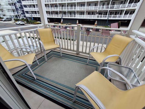 Private Front Balcony with a view of the Ocean.