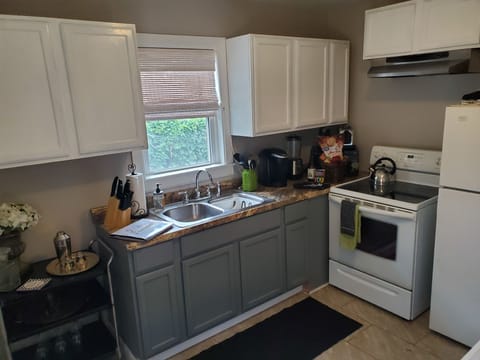 Newly painted cabinets provided a nice update for guests