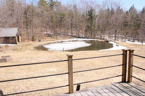 Barn and skating/swimming pond. Ice almost gone!!