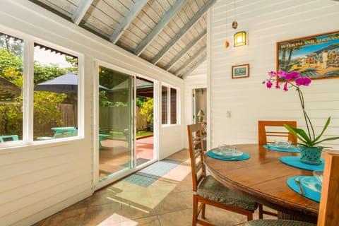 dinning area and slider door to the deck