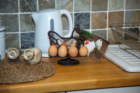 Fresh eggs from our own hens.