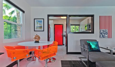 Kitchen and dining room view from front entrance. 