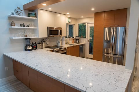 Kitchen with extra wide counter tops for easy entertaining