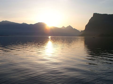 View on the lake, the mountains Rigi and Bürgenstock