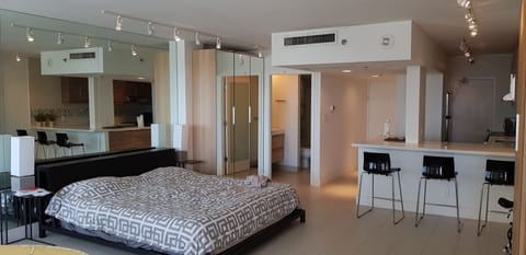 renovated studio with balcony