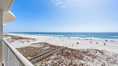 Royal Palms 406 - West-facing balcony featuring beach access and beautiful Gulf views.