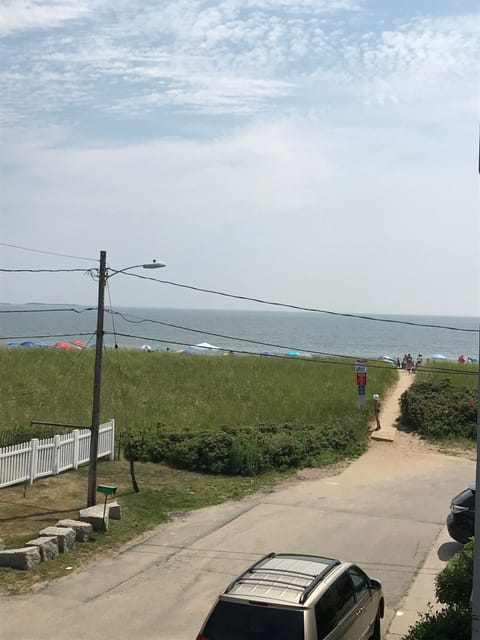 View from the balcony. Beach access from street.