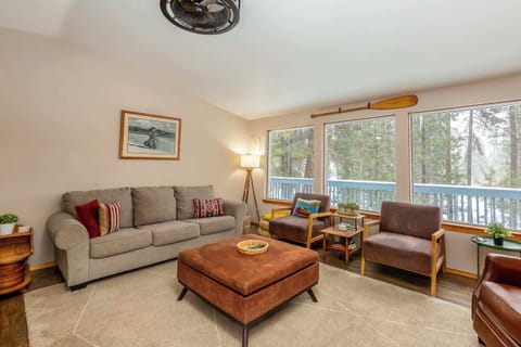 Cozy living room with plenty of seating. 