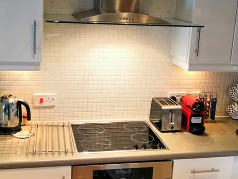 Well- equipped modern kitchen.