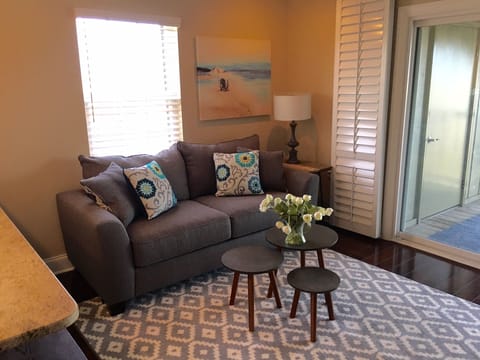 family room with full size sofa bed