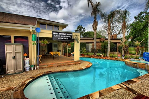 Pool is great when the weather is warm.