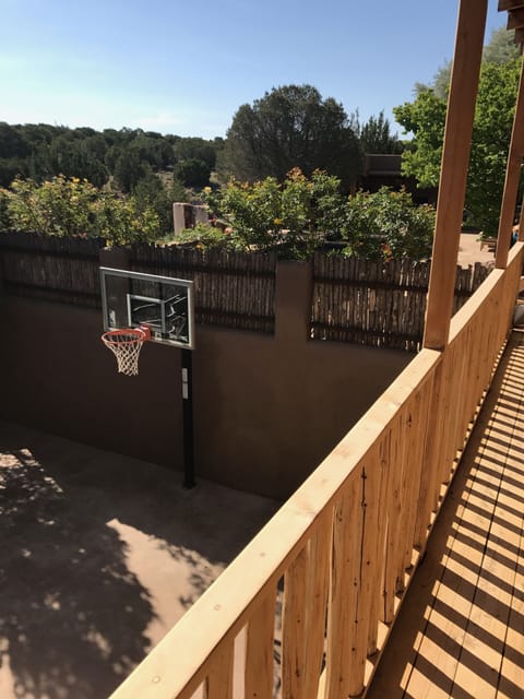 View from living room and guest suite portal of basketball net (lower level)