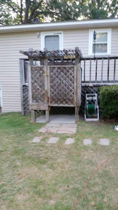 outside shower is the best!