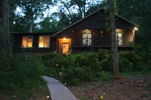House from the lake in the evening.