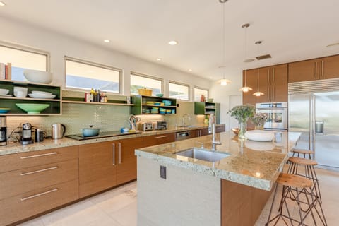 Two sinks featuring a Miele dishwasher and induction cook top.