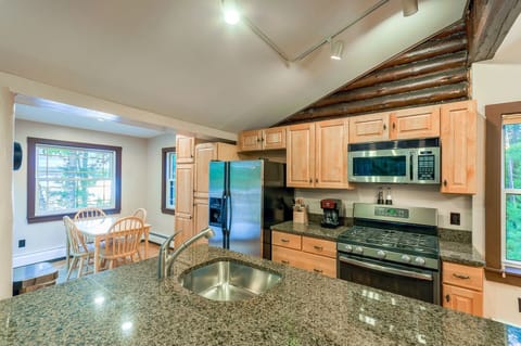 kitchen with island and a breakfast nook