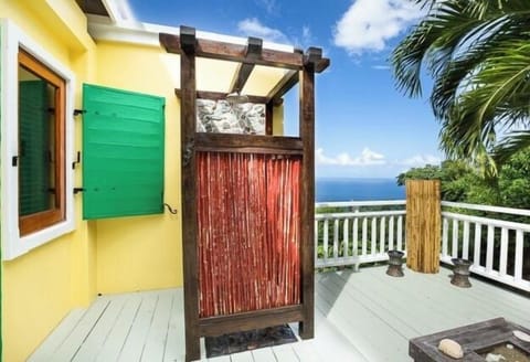 Privet Out door shower and sitting area with view