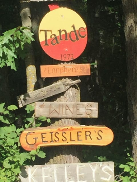 Lanphere a sign at the Road on Hungry Lake Rd and Hwy D