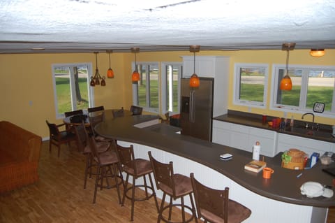 Kitchen looking down from stairway