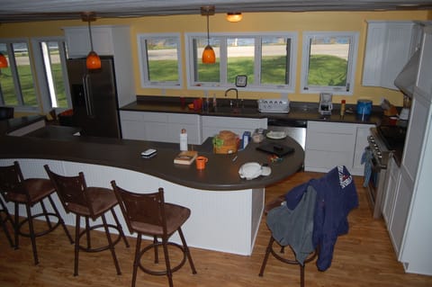Kitchen looking down from stairway